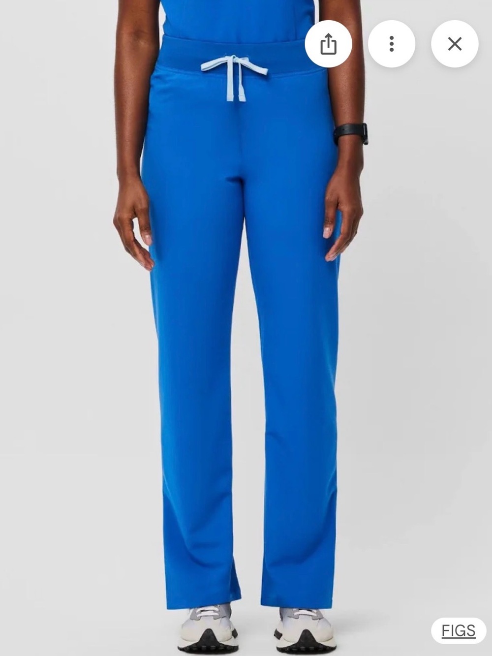 FIGS Women's Livingston High-Rise Straight-Leg Scrub Pant in Royal Blue S/T